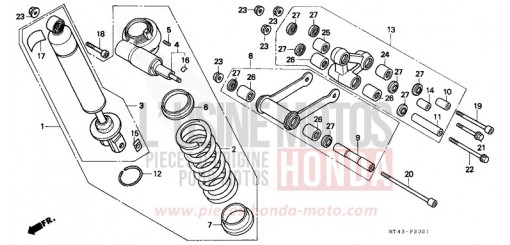 COUSSIN ARRIERE (VFR750FN/FP) VFR750FN de 1992